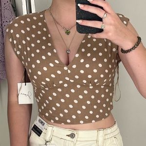 Polka dot brown Top